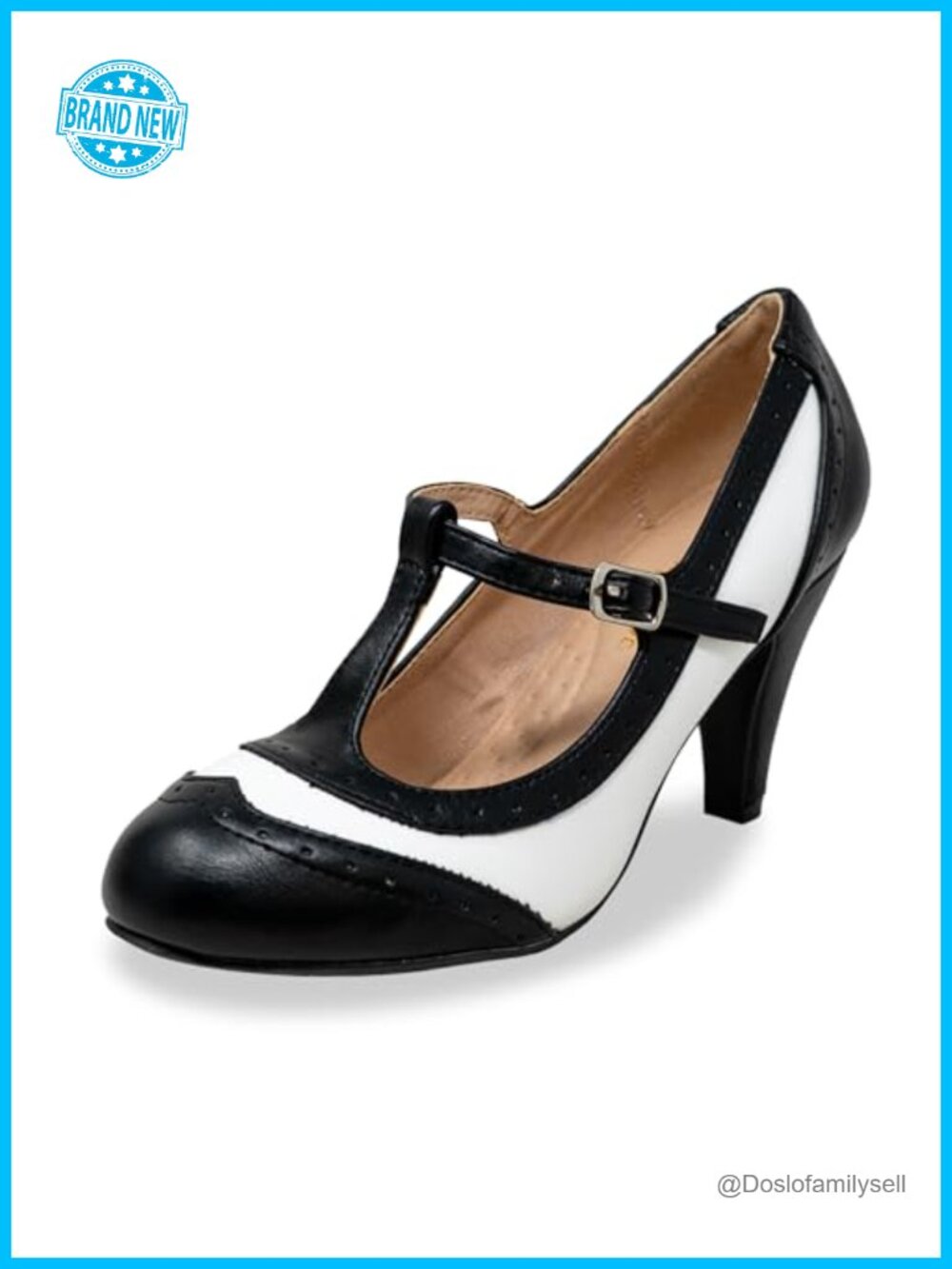 Lace-Up Cut-Out Heeled Oxford Pump with Buckle Strap